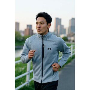 Under Armour Mens Full Zip Loose Fit Jacket Gray Size Small